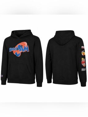 NWT Champion Space Jam Hoodie Adult Medium Black Pullover Graphic Hooded